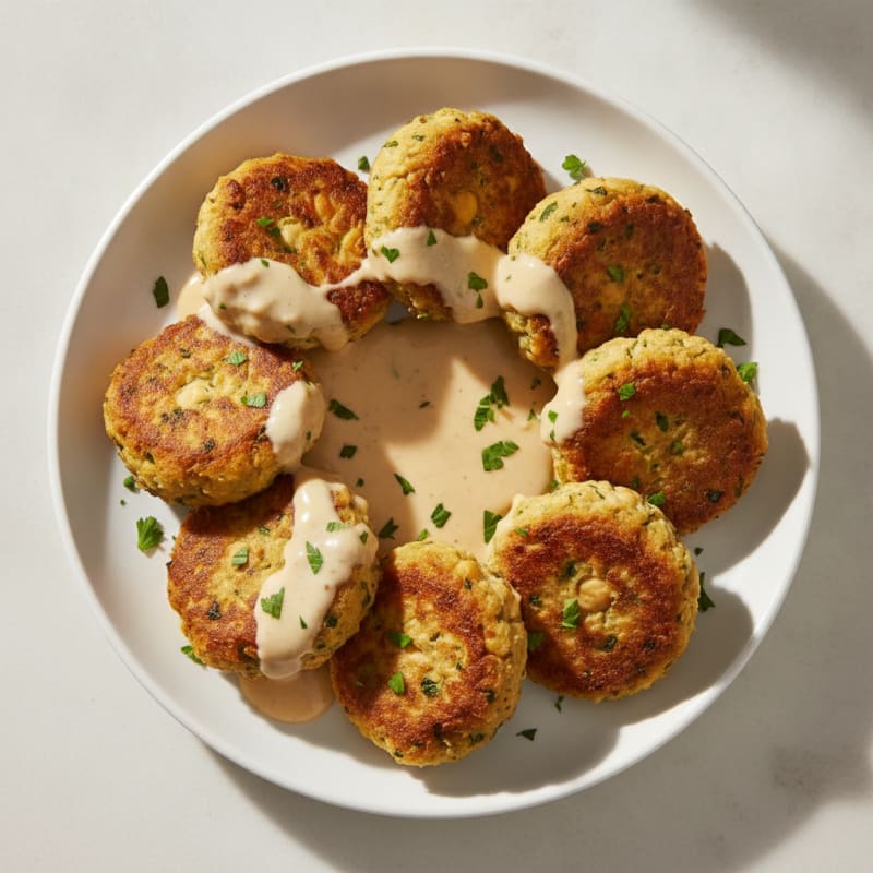 Crispy Falafel with Lemon-Tahini Sauce