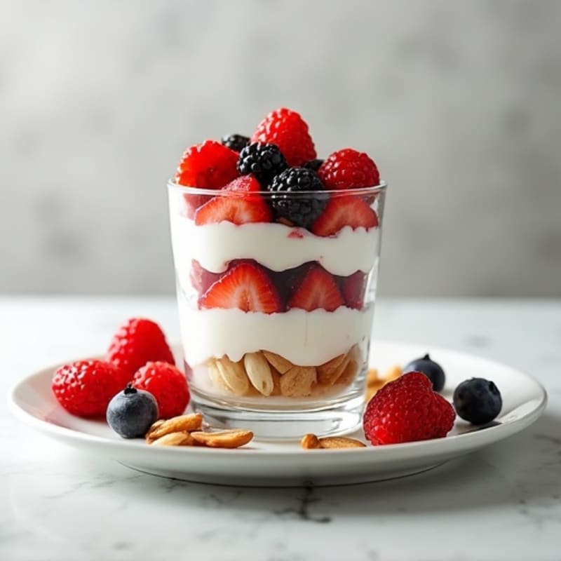 Greek Yogurt Parfait with Berries and Almonds