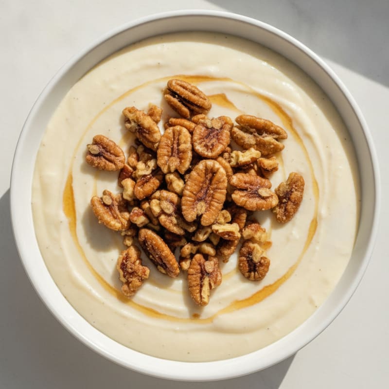 Silky Vanilla Protein Pudding with Toasted Pecans