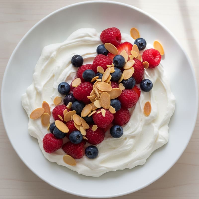 Creamy Greek Yogurt Protein Pudding with Mixed Berries