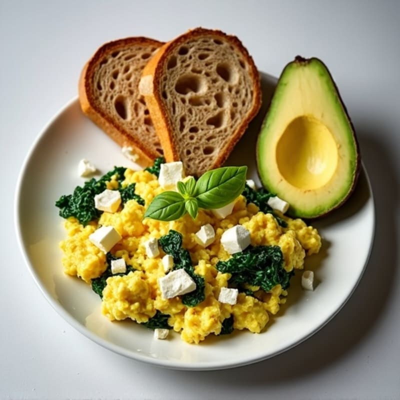 Egg White Scramble with Spinach and Feta