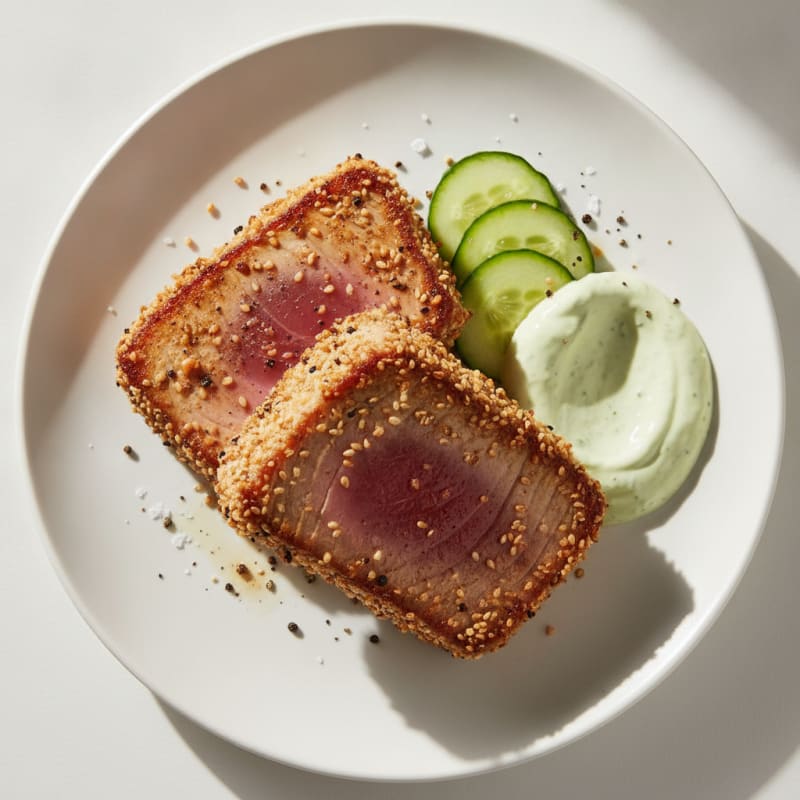 Pan-Seared Ahi Tuna with Wasabi Mayo