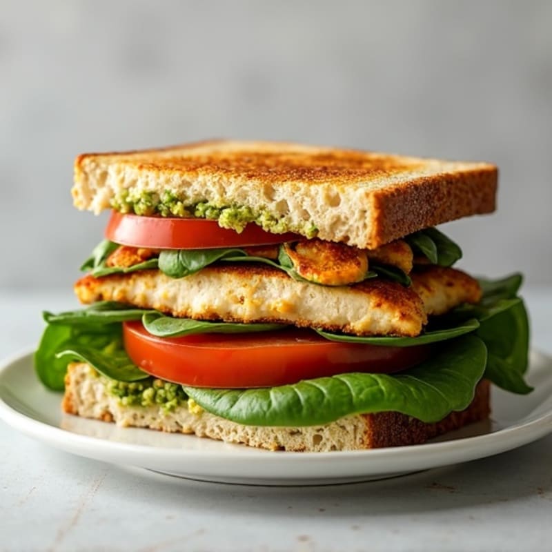 Herb-Pesto Grilled Chicken Sandwich with Fresh Greens