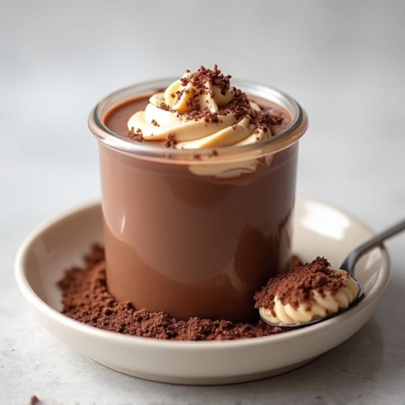 Silky Chocolate Protein Pudding with Peanut Butter Swirl