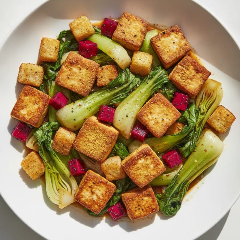 Pan-Seared Tofu with Bok Choy