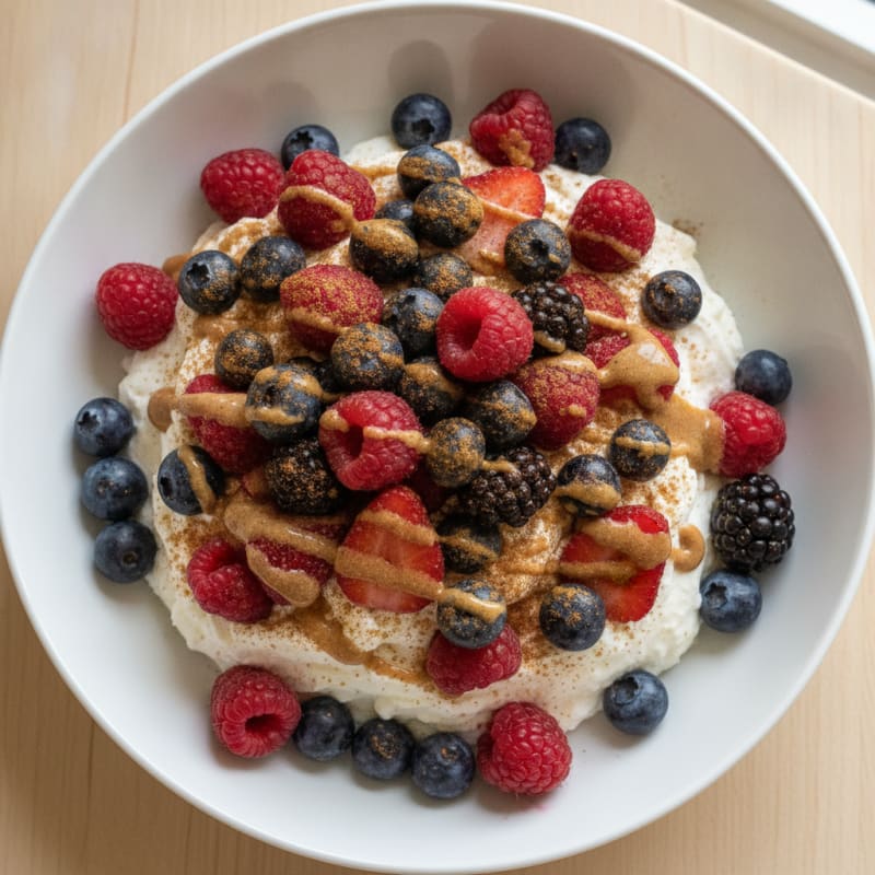 Silky Greek Yogurt Protein Mousse with Mixed Berries
