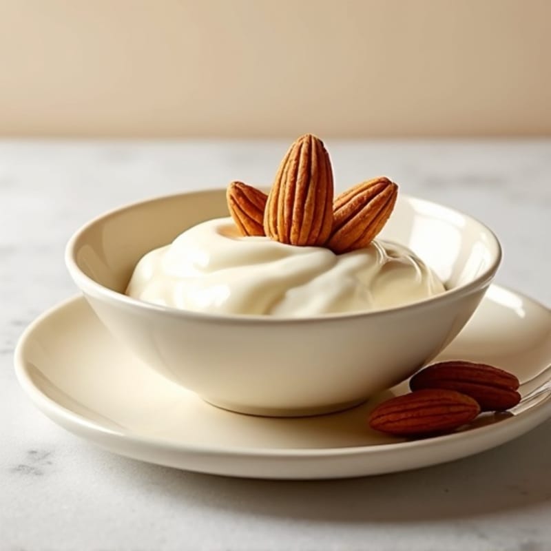 Silky Vanilla Protein Yogurt with Almonds