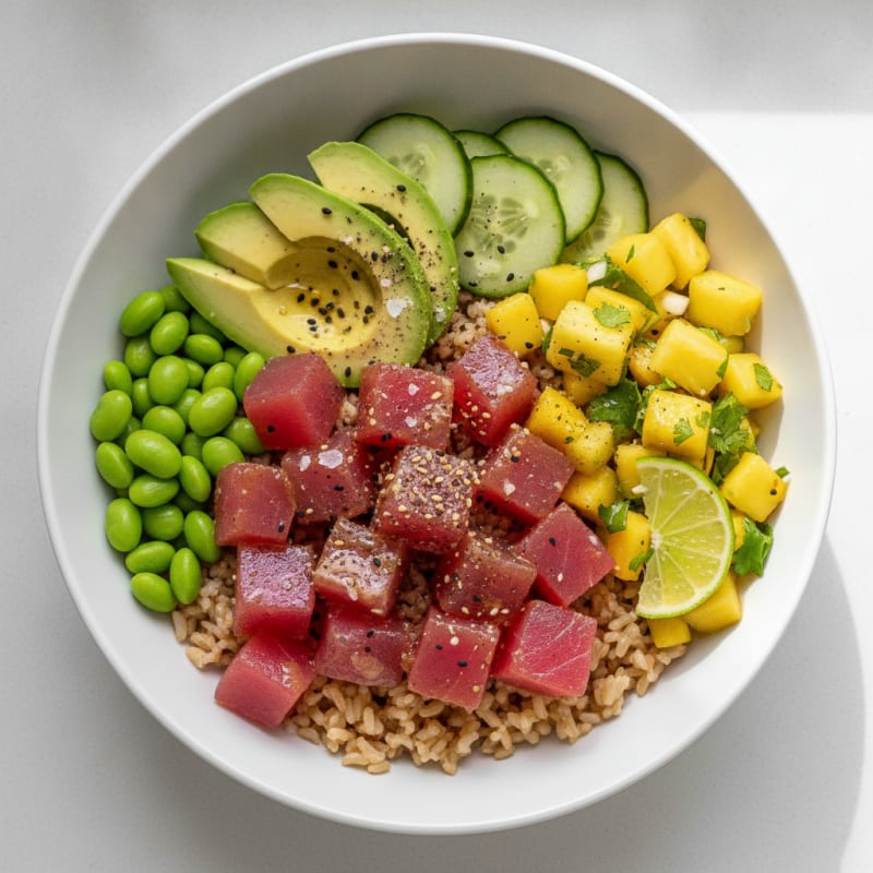 Ahi Tuna Poke with Tropical Salsa