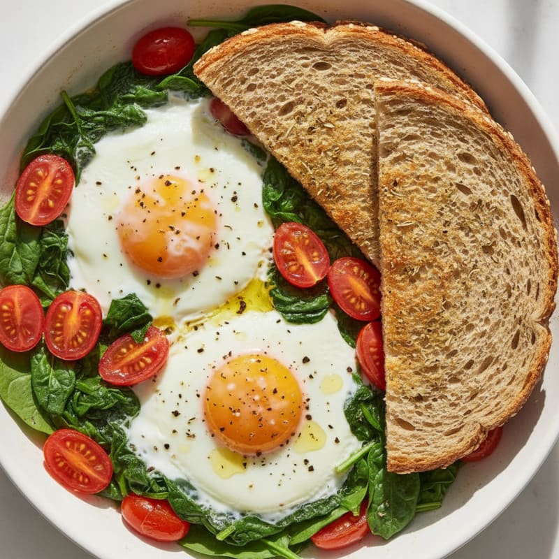 Baked Eggs with Herb Toast