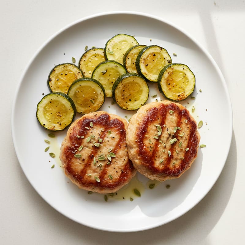 Juicy Turkey Patties with Roasted Zucchini