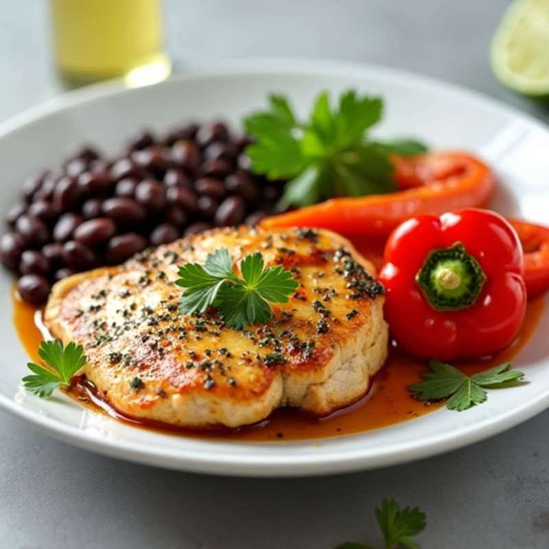 Cilantro-Lime Chicken Breast with Roasted Peppers