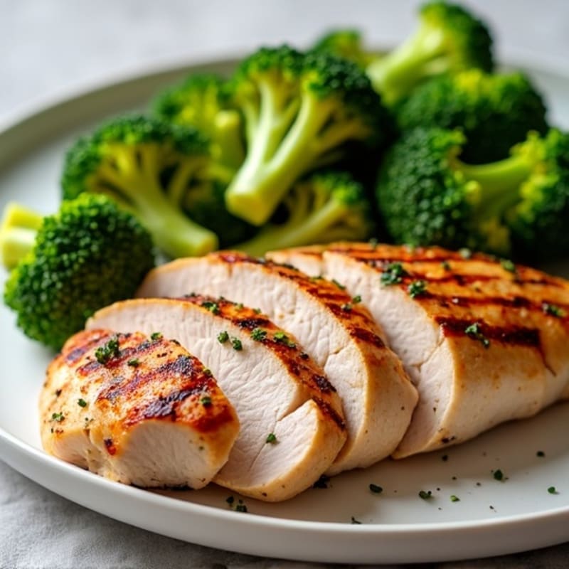 Grilled Turkey Breast with Steamed Broccoli