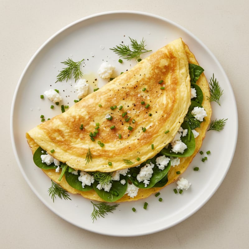 Creamy Herb and Feta Omelet