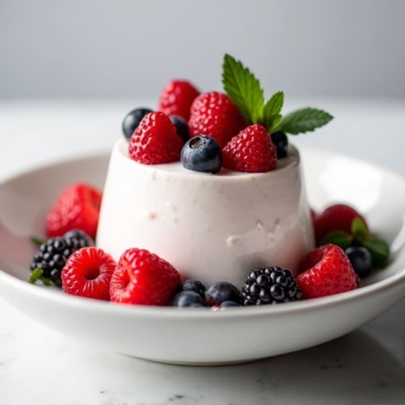 Greek Yogurt Protein Mousse with Mixed Berries