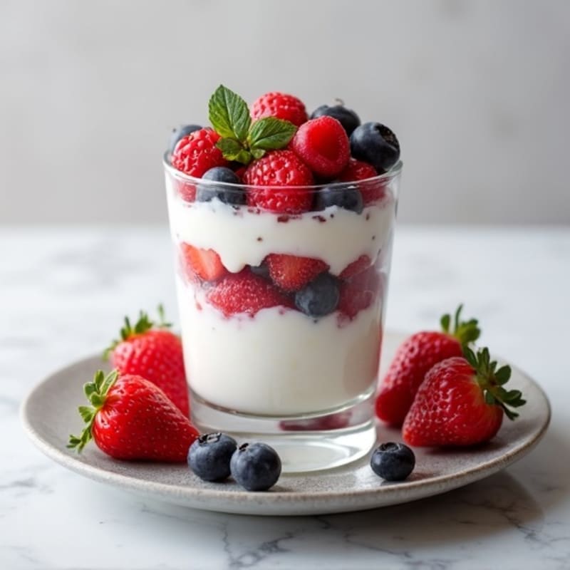 Greek Yogurt Protein Parfait with Mixed Berries