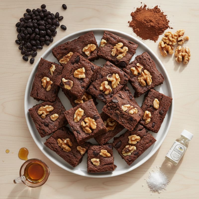 Fudgy Black Bean Walnut Protein Bars