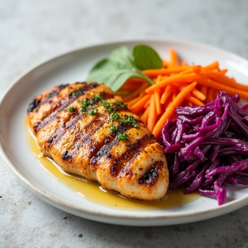 Grilled Chicken Breast with Crunchy Vegetable Slaw