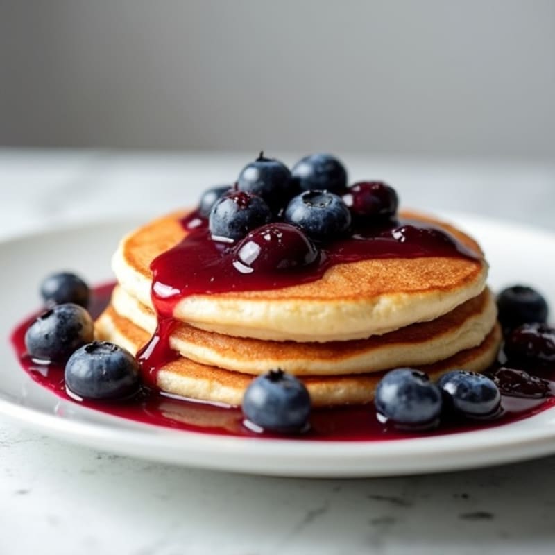 Fluffy Protein Pancakes with Berry Compote