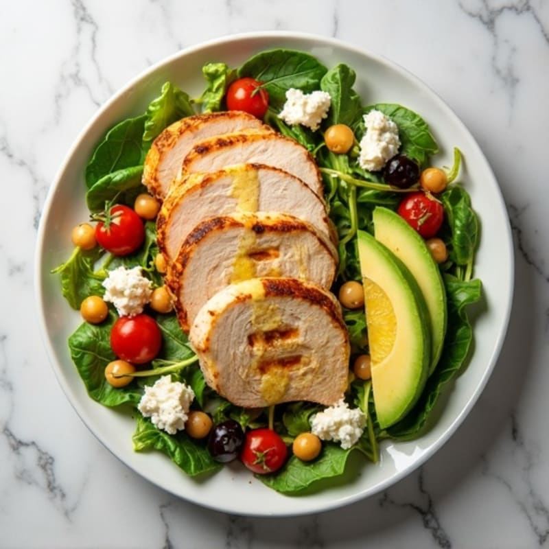 Grilled Turkey Breast Salad with Chickpeas and Lemon Vinaigrette