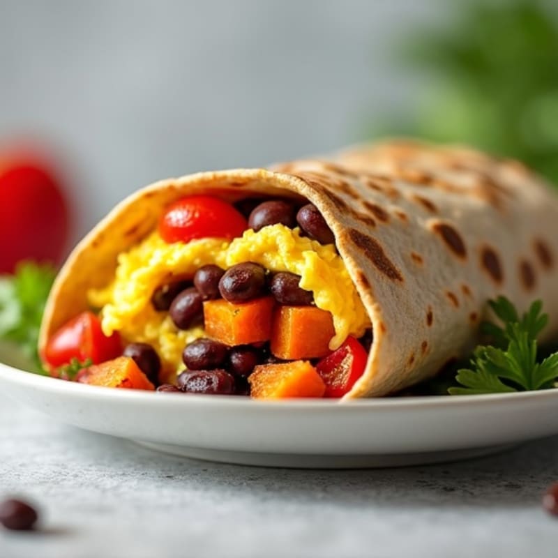 Protein-Packed Sweet Potato Black Bean Breakfast Burrito