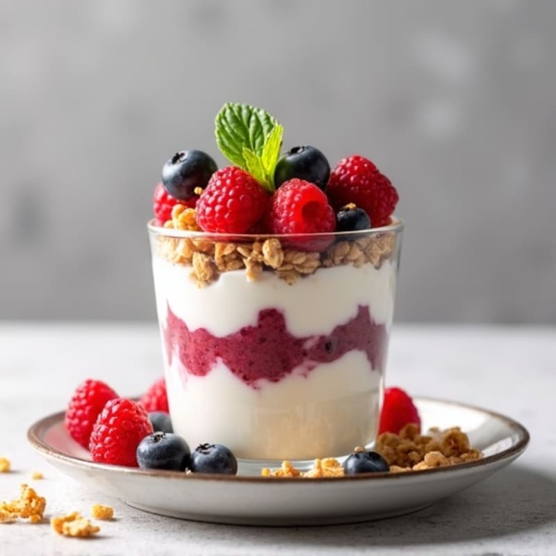 Silky Greek Yogurt Protein Parfait with Mixed Berries