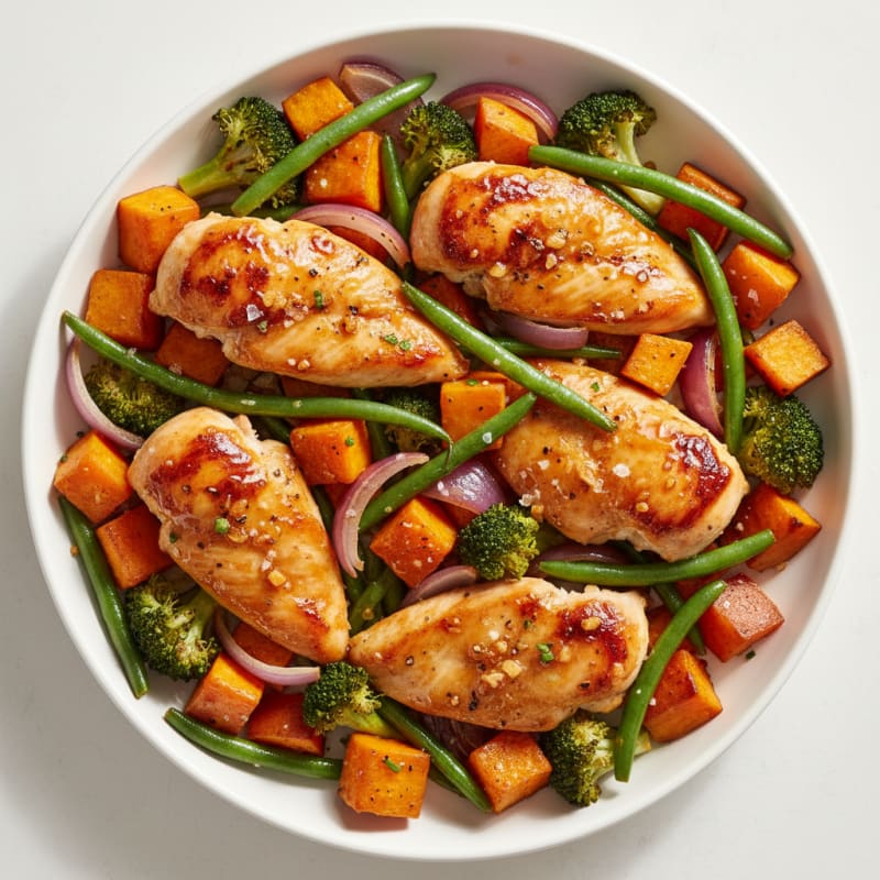 Sheet Pan Honey-Garlic Chicken and Roasted Vegetables