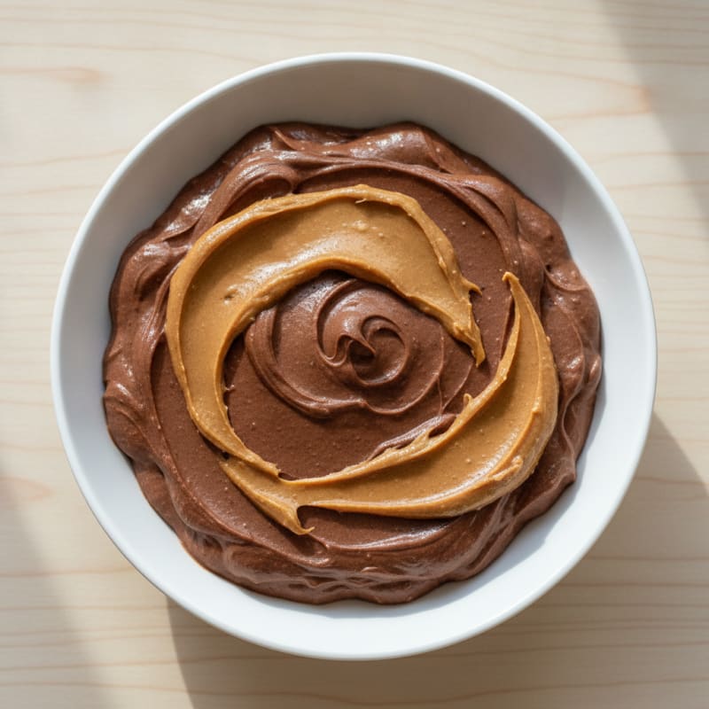 Protein Chocolate Pudding with Peanut Butter Swirl