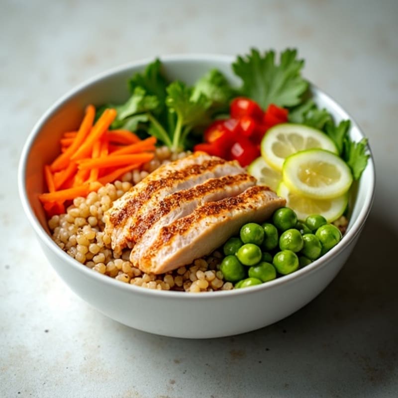 Sesame-Ginger Tuna Rice Bowl with Fresh Vegetables