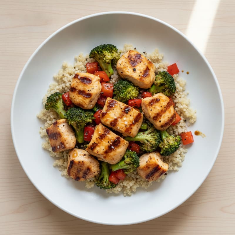 Quick Chicken and Veggie Lunch Bowl
