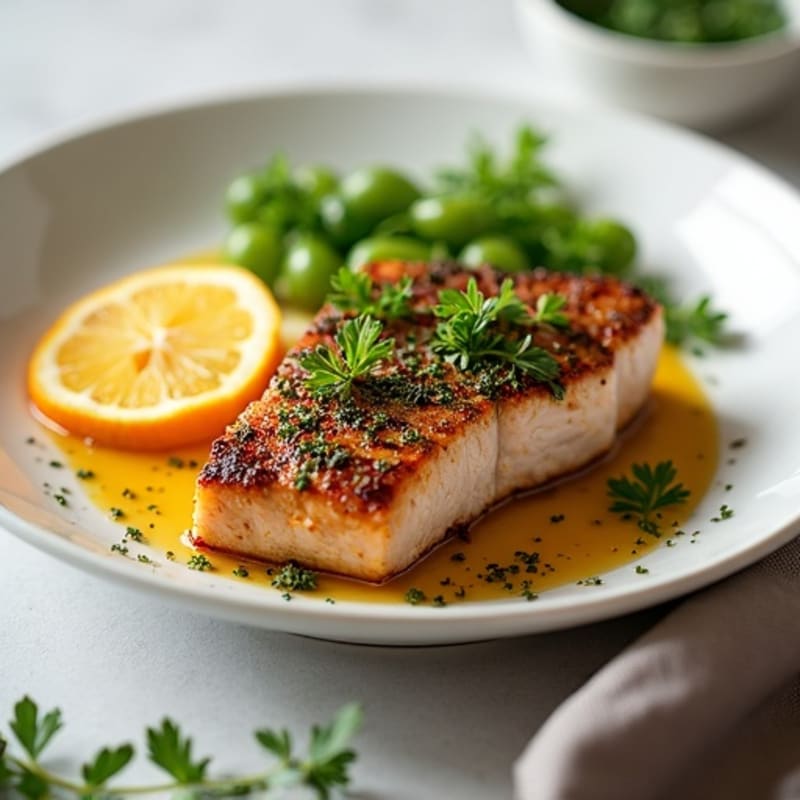 Herb-Crusted Seared Tuna with Citrus Glaze