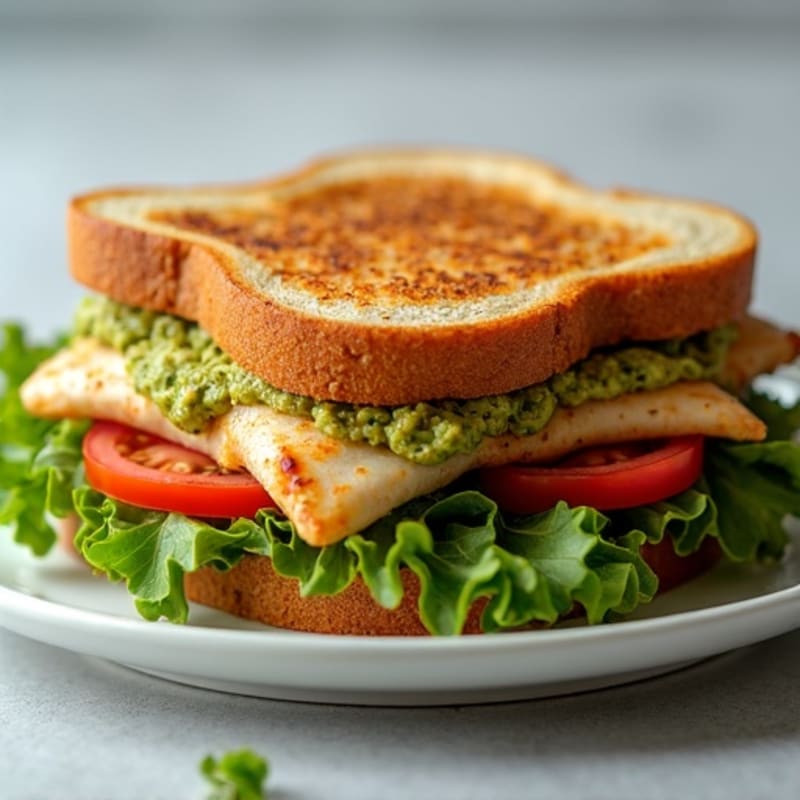 Herb-Pesto Grilled Chicken Sandwich with Fresh Greens