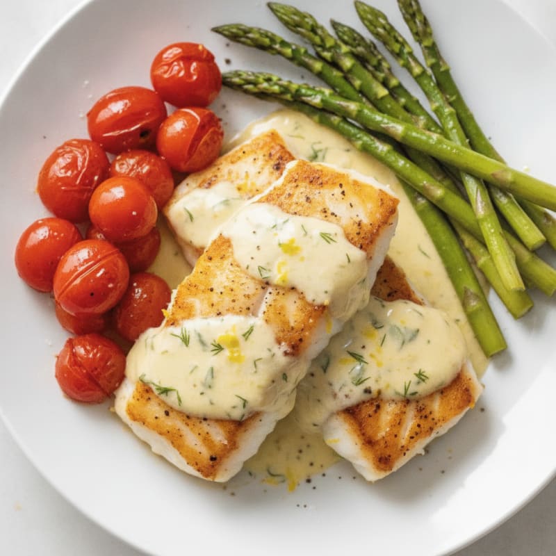 Pan-Seared Cod with Lemon-Dill Sauce