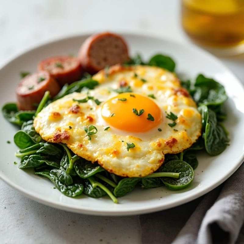 Egg White Scramble with Spinach and Turkey Sausage