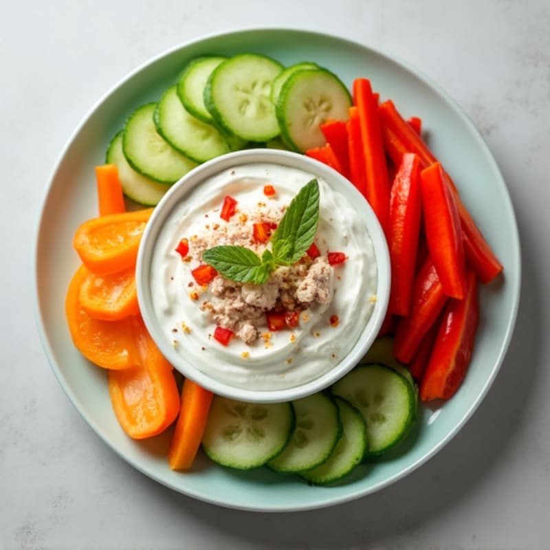 Tuna and Greek Yogurt Dip with Sliced Vegetables