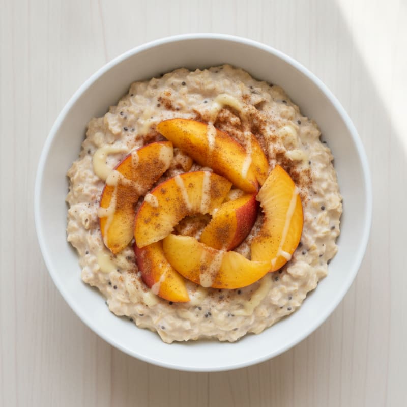Peaches and Cream Protein Oats