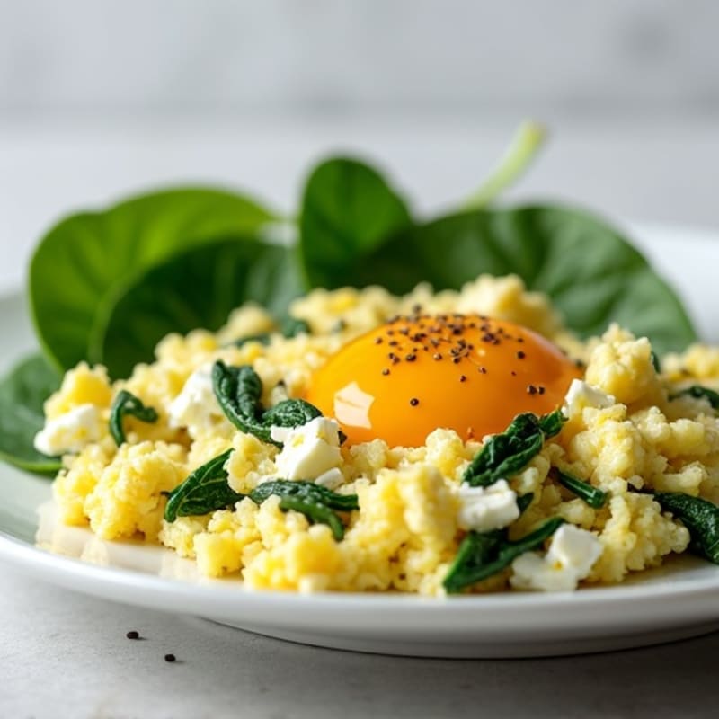Egg White and Cottage Cheese Scramble with Spinach