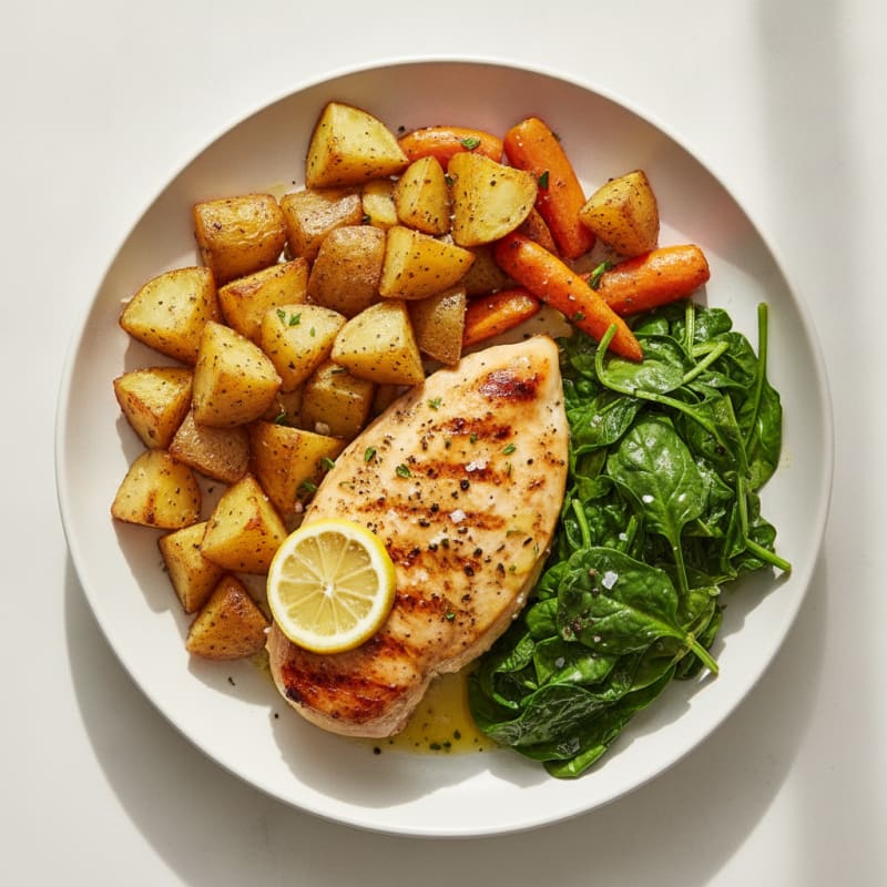 Grilled Lemon-Herb Chicken with Roasted Root Vegetables