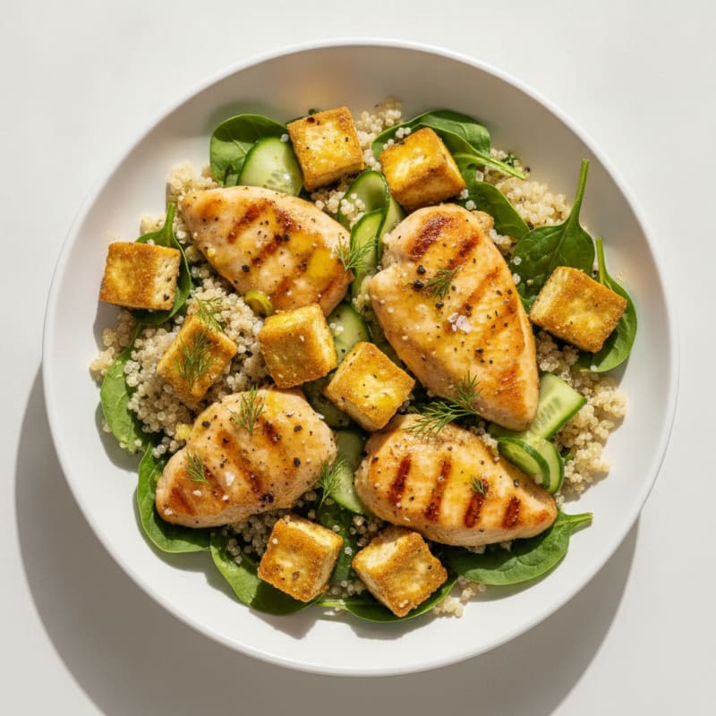 Lemon Herb Chicken and Quinoa Bowl