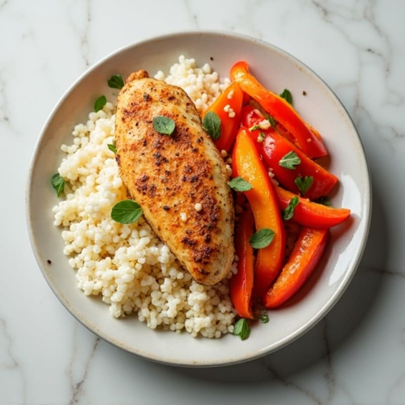 Creamy Yogurt-Spiced Chicken with Cauliflower Rice