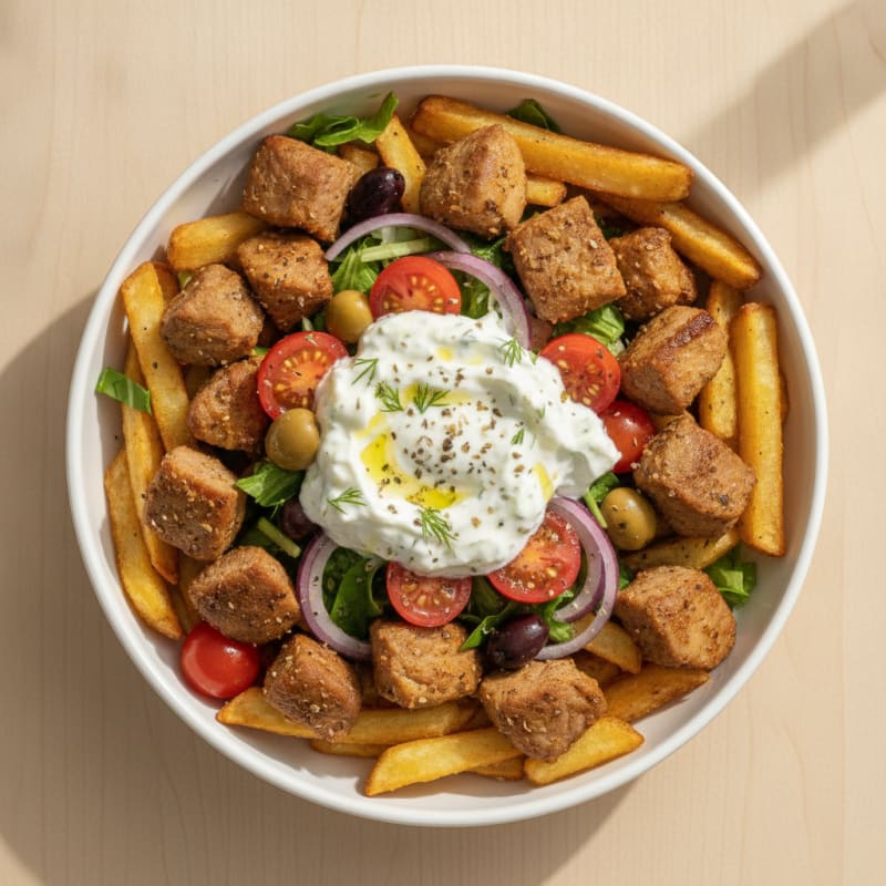 Greek Lamb Gyro Bowl with Fries