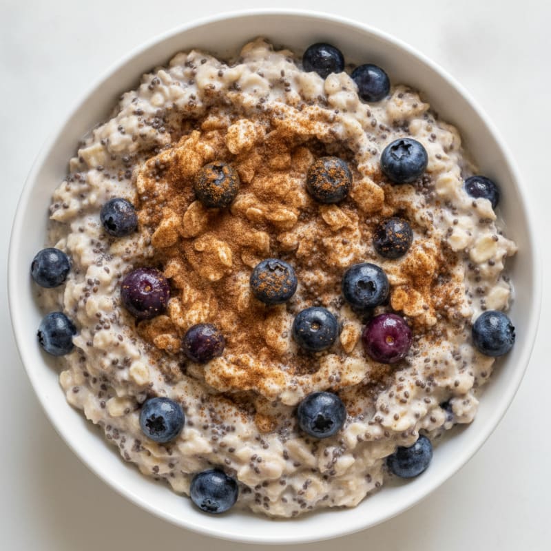 Blueberry Protein Chia Overnight Oats