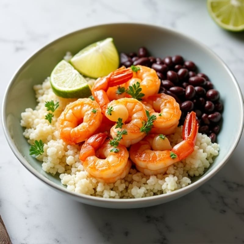 Citrus-Garlic Shrimp Bowl with Coconut Cauliflower Rice