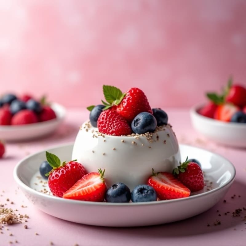 Silky Greek Yogurt Protein Mousse with Mixed Berries