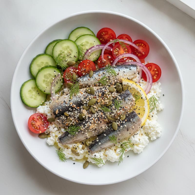 Cottage Cheese Sardine Power Bowl