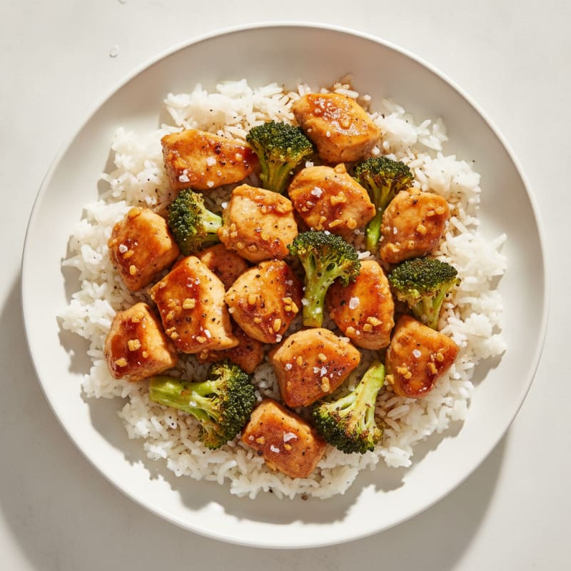 Savory Garlic Chicken and Jasmine Rice Bowl