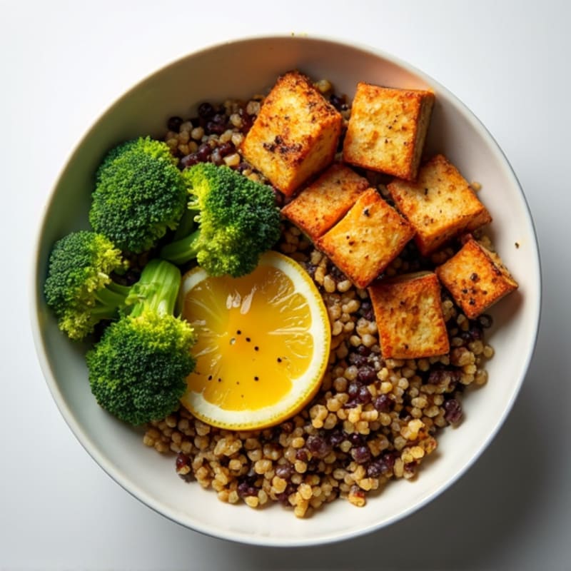Lentil and Quinoa Power Bowl with Roasted Broccoli