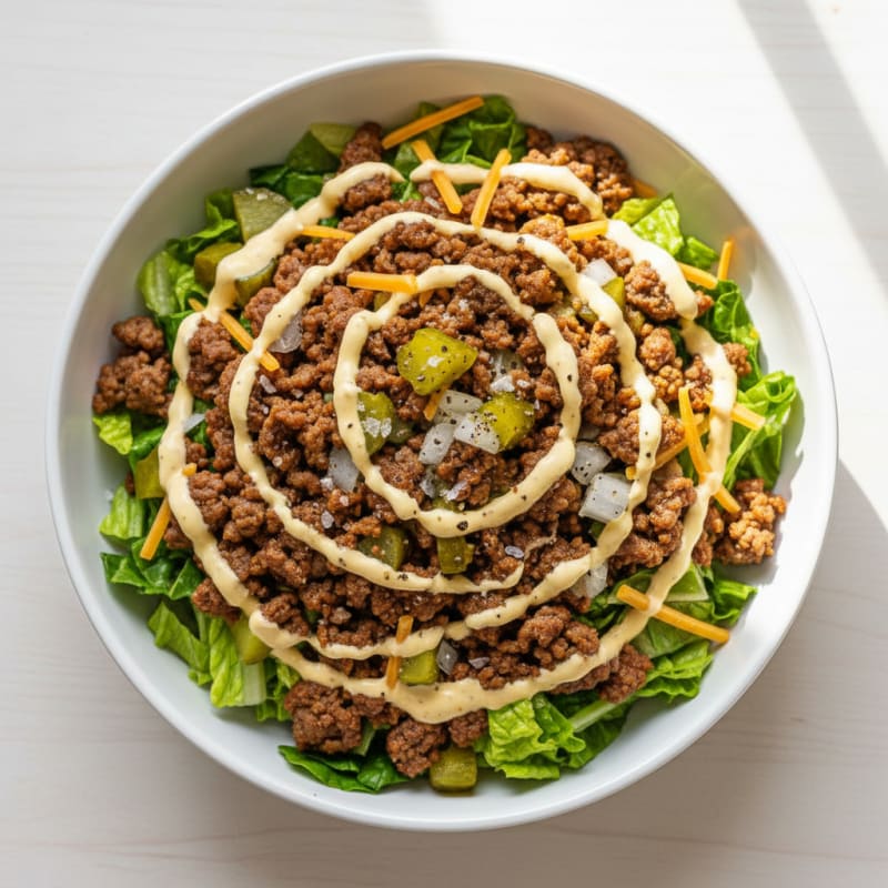 Crispy Ground Beef Big Mac Bowl