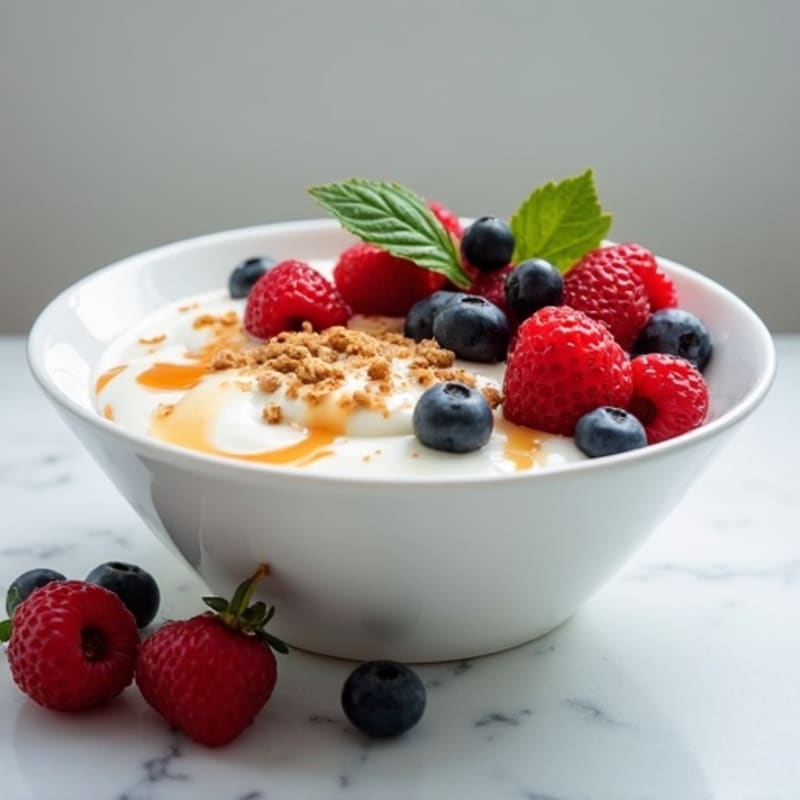 Silky Protein Yogurt Bowl with Mixed Berries