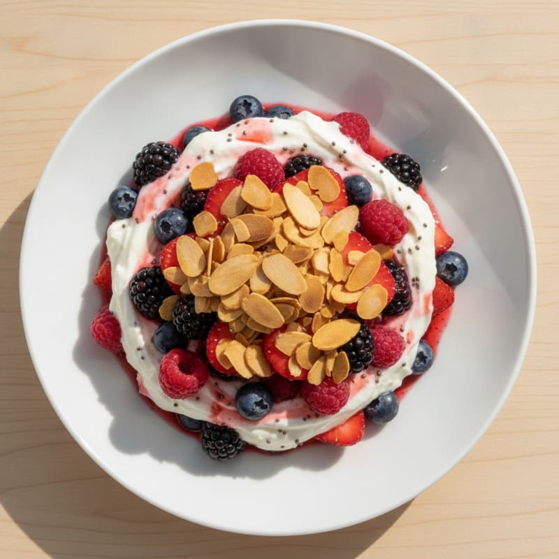 Greek Yogurt Protein Parfait with Mixed Berries