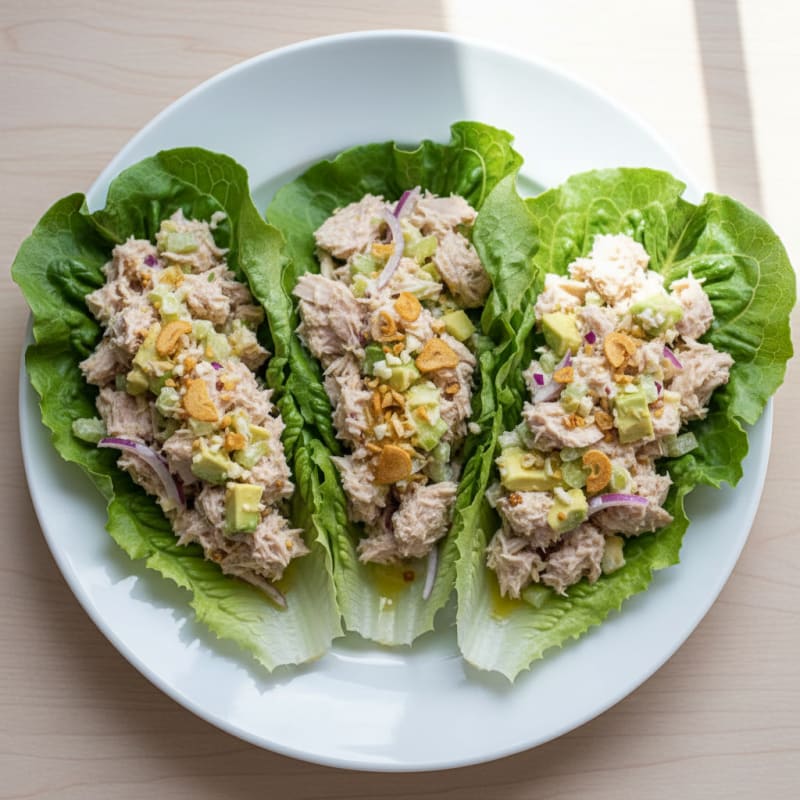 Citrus-Garlic Tuna Salad Lettuce Wraps